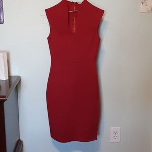 Red midi dress
